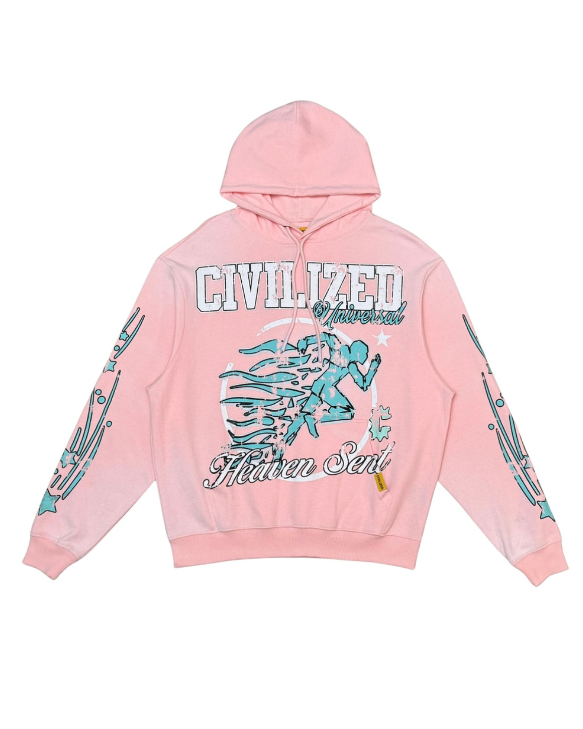 universal hoodie in pink front view