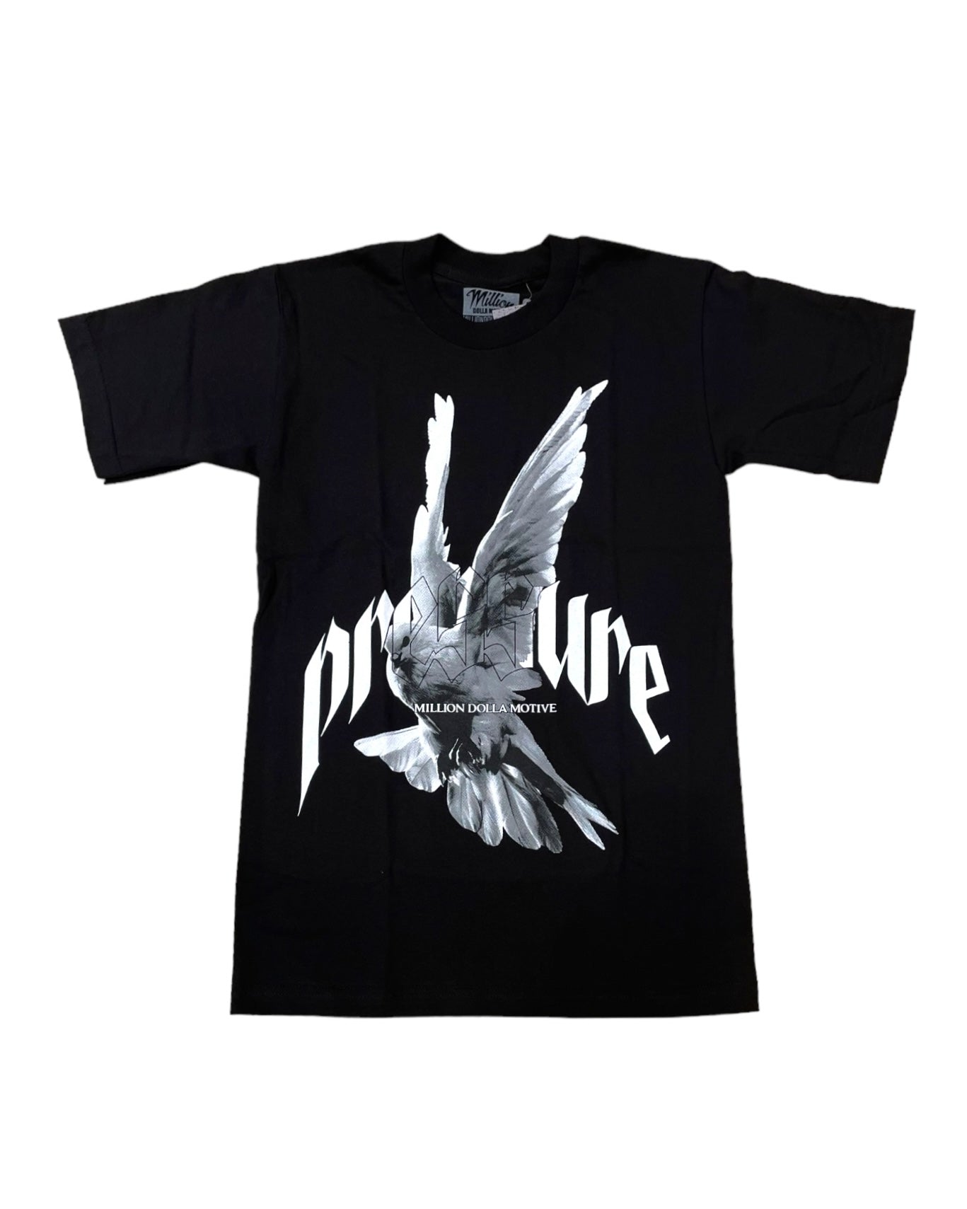 pressure graphic tee in black by million dolla motive