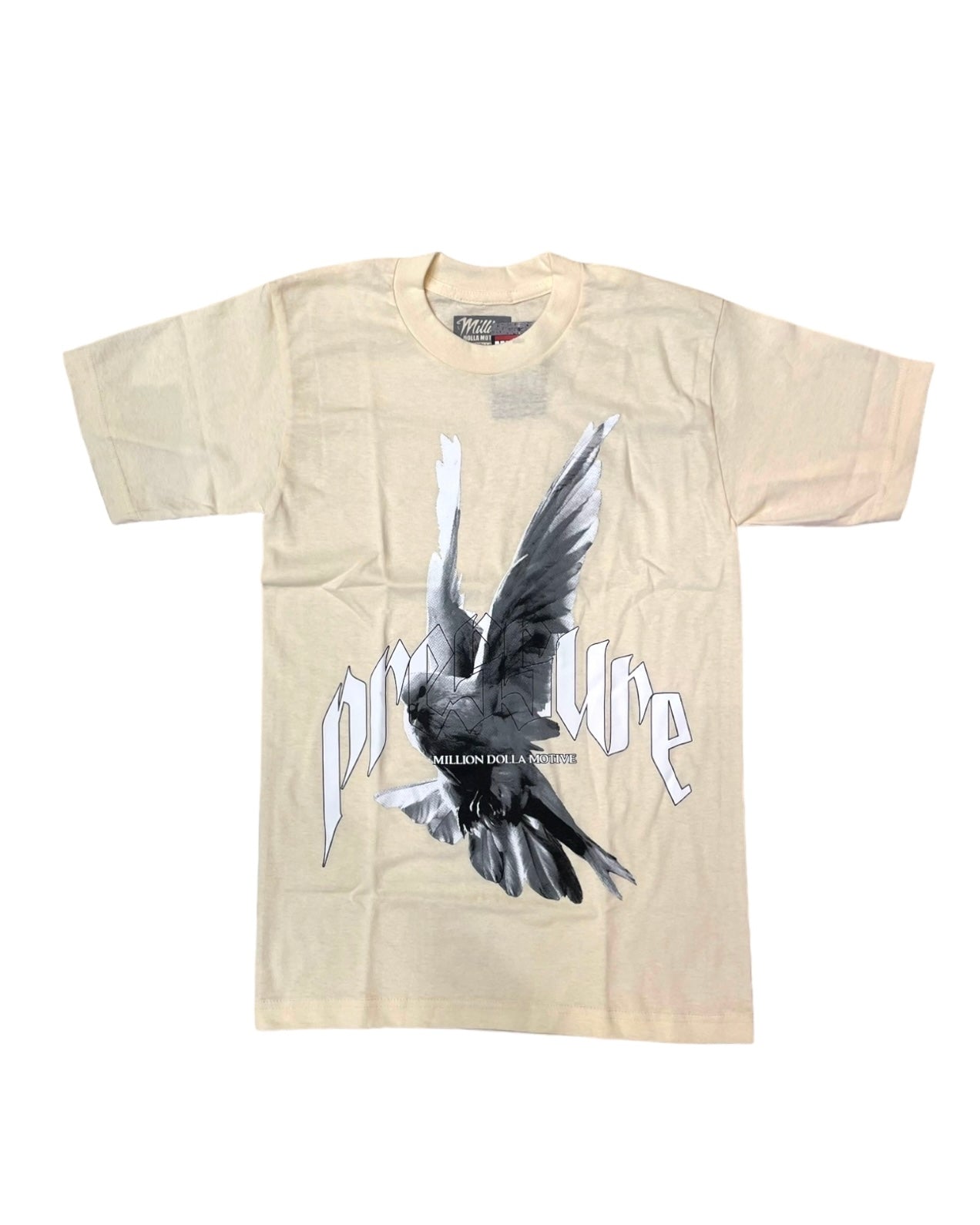 pressure graphic tee in cream by million dolla motive