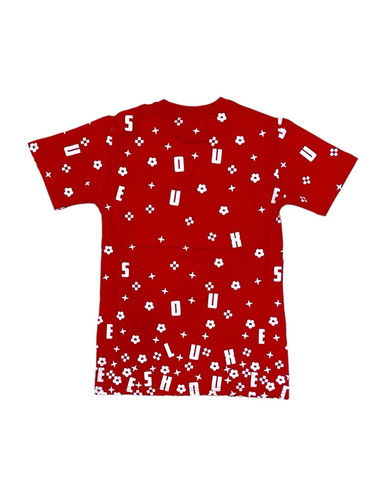 junior boys logo all over tee in red