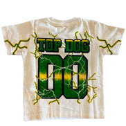 T-shirt with 'Top Dog 00' design on a white background