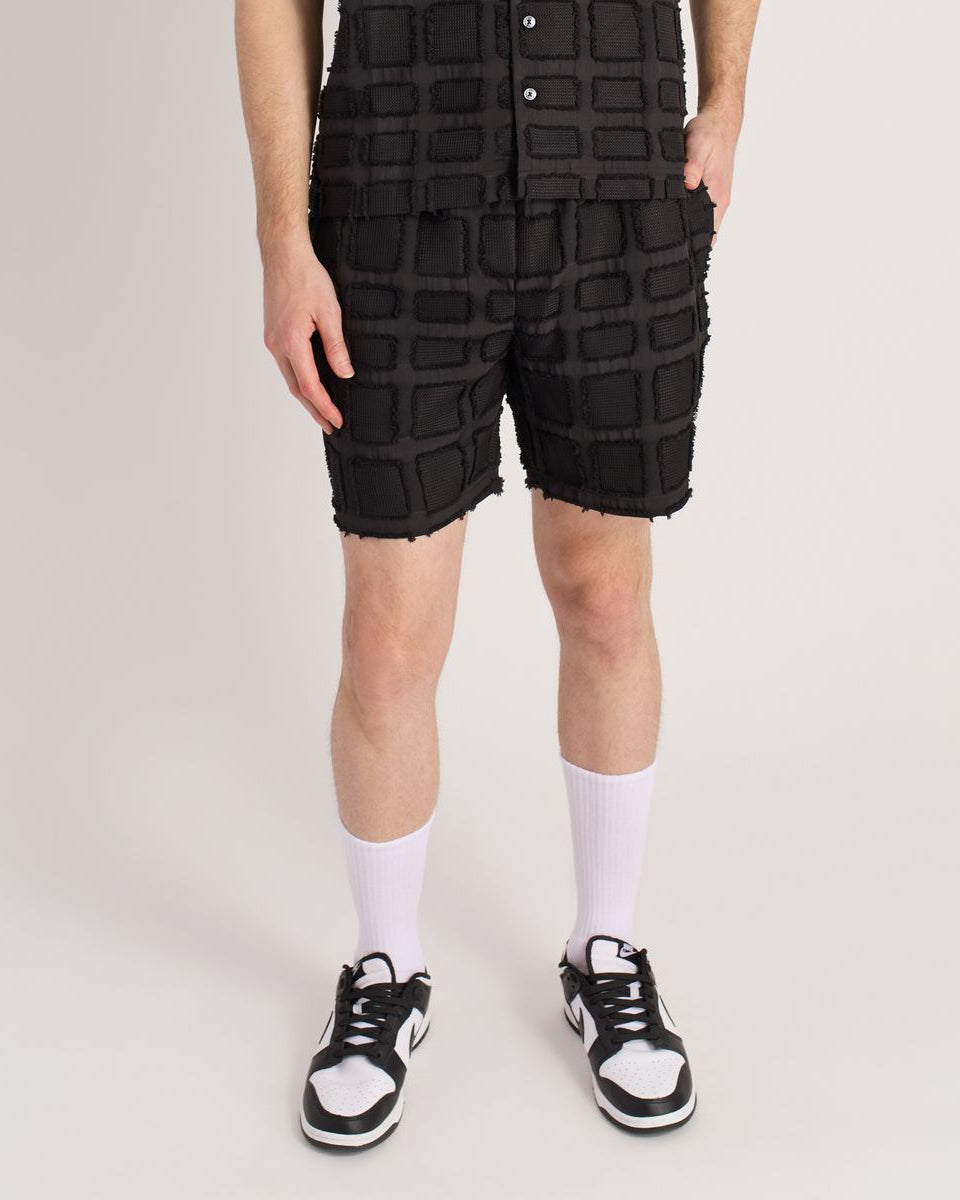 Reason textured shorts in black