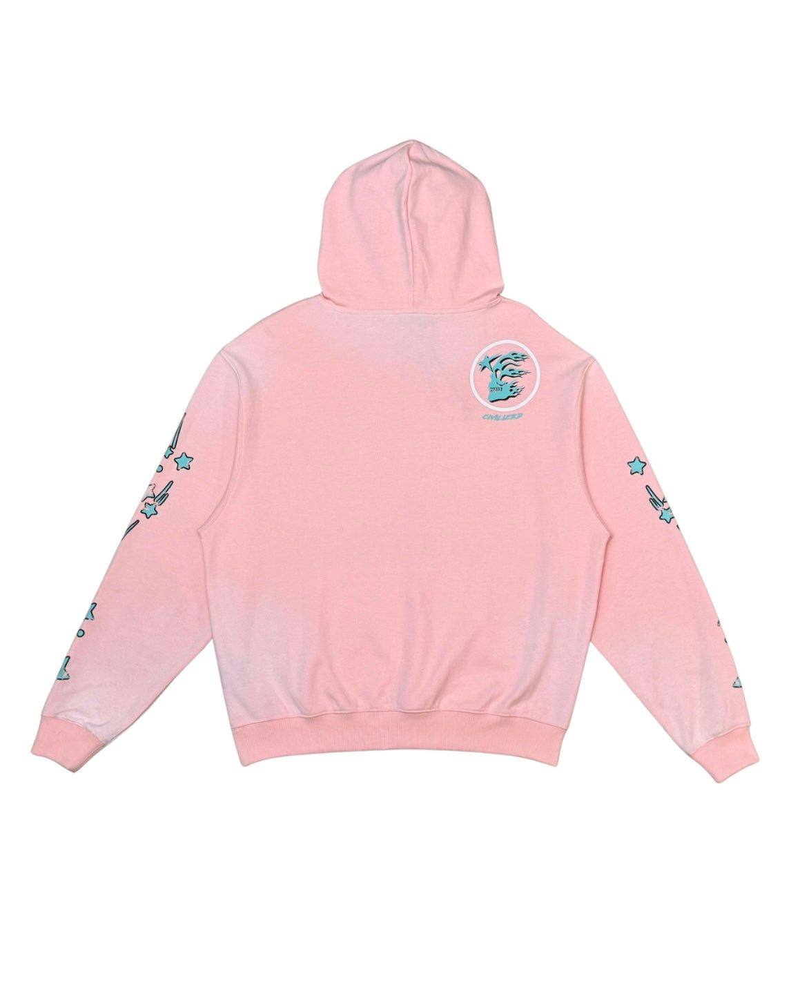 universal hoodie in pink back view