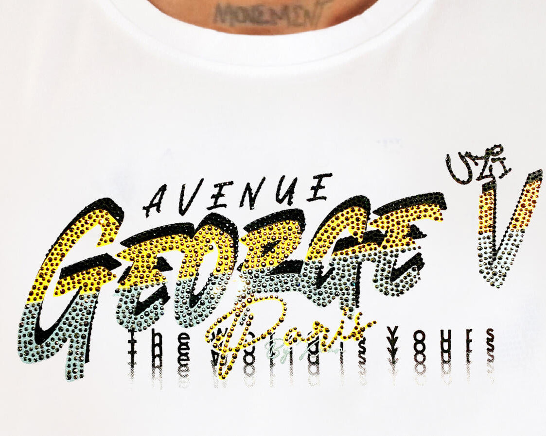 George V uzi tee in white color 
