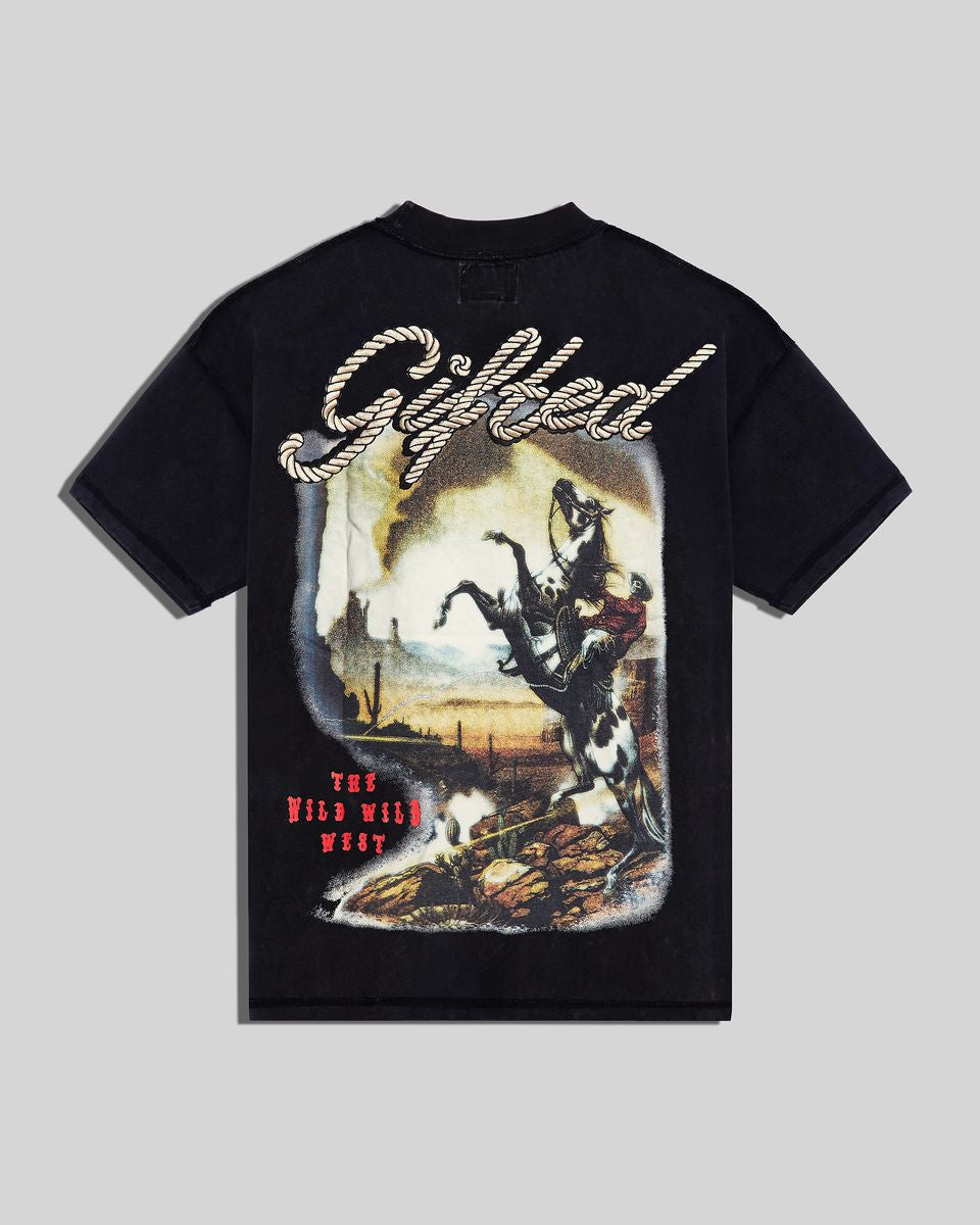 gftd la wild west graphic tee in black