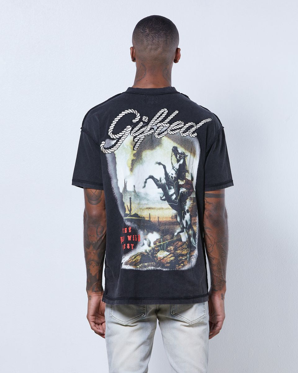 gftd la wild west tee in black 