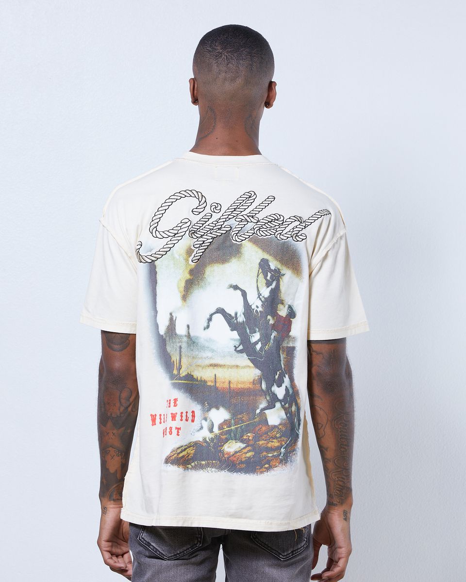 wild west tee in bone by gftd