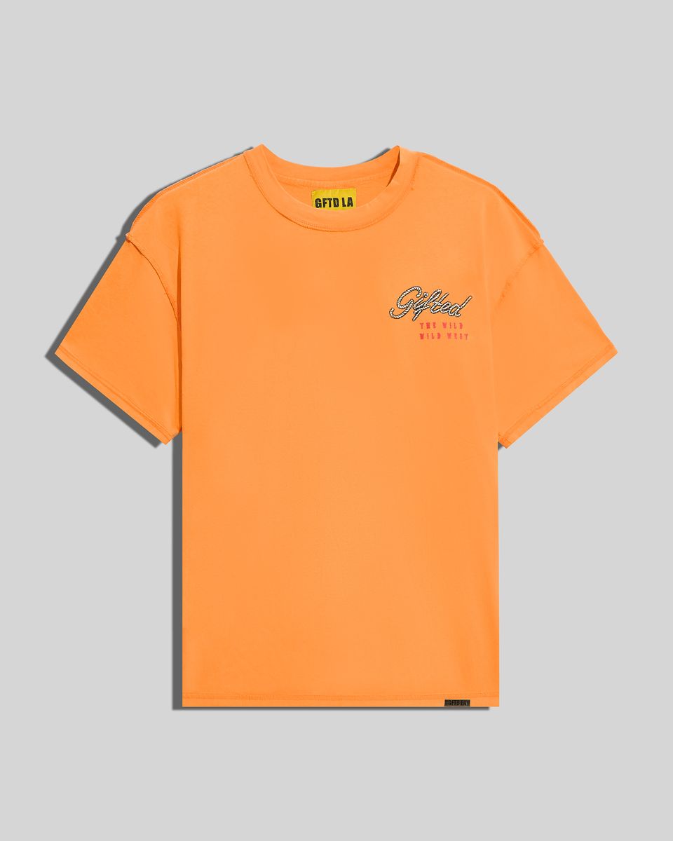 wild west graphic tee in orange 