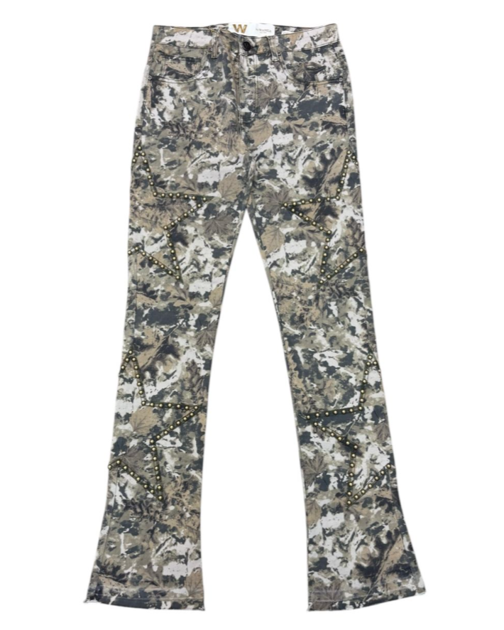 Camouflage pants on a white background
