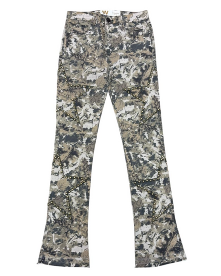 Camouflage pants on a white background