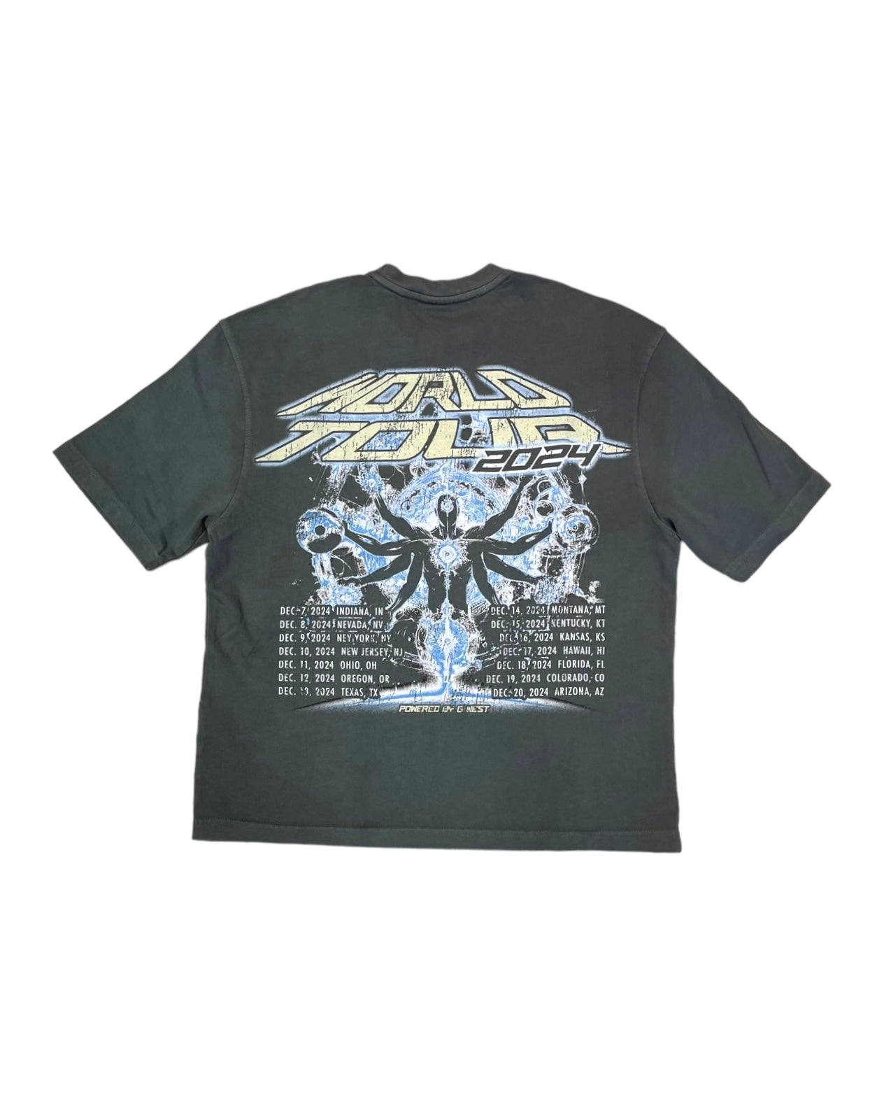 the world is yours world tour grey graphic tee